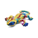 Decorative figure SALAMANDER in GOLD MOSAIC of resin hand painted with the modernist technique TRENCADIS, in the Gaudí style. 8,66" x 14,37" x 2,17"