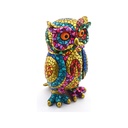 Gufo in Trencadís Dorato – Statuetta Decorativa Stile Gaudí | 20 × 20 × 36 cm