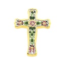 CROCE MODELLO 1, croce decorativa di ceramica da parete dipinto a mano con la tecnica "cuerda seca" ORO 24 K (Carati). 12 cm x 15,5 cm x 1,5 cm