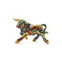 Taureau Mosaïque Dorée – Figurine Décorative en Résine Style Gaudí