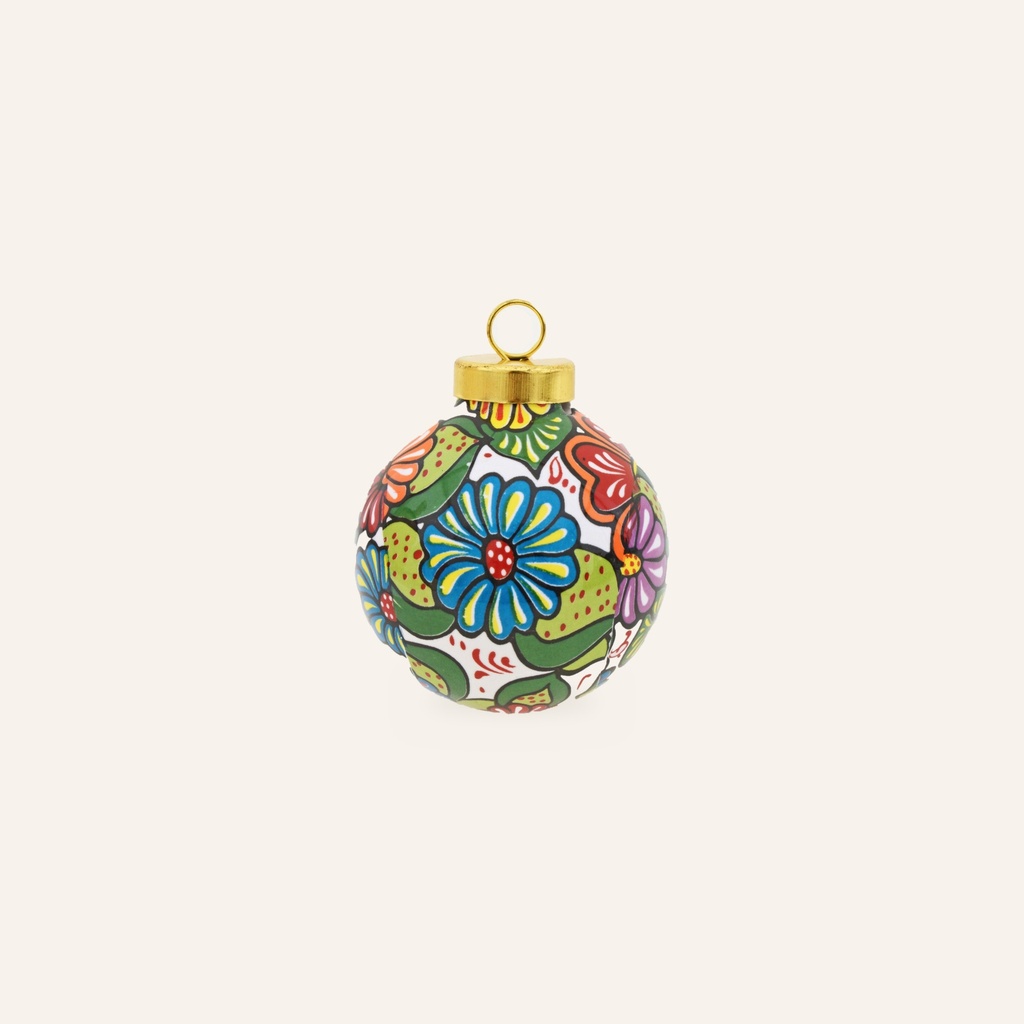 [57833] Bola de Nadal Flor – Disseny Floral Multicolor – 6 cm
