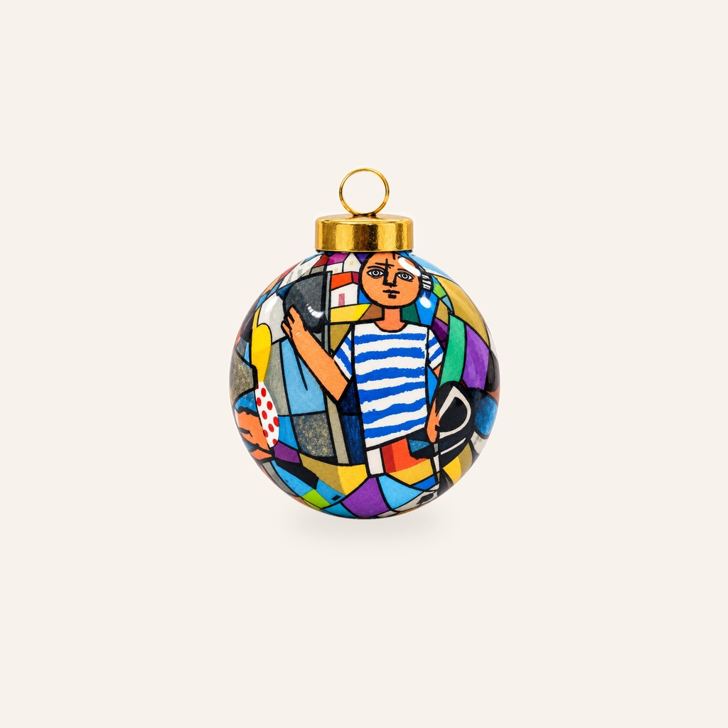 [60410] Pallina di Natale Cubisme – Design Cubista Multicolore – 6 cm